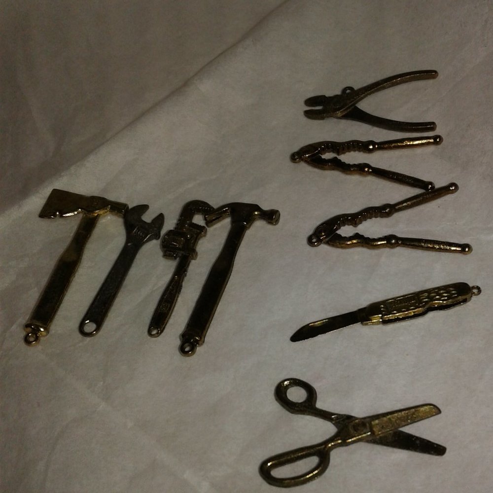 Vintage INTERCAST Brass Mini Charms  Lot of 9 Pcs